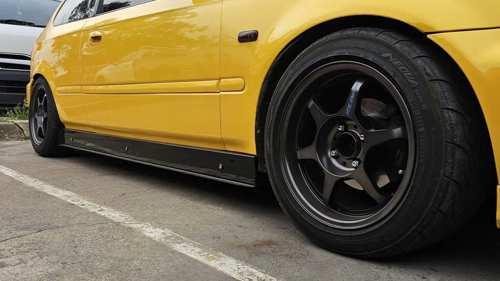 EK Civic Hatch SIDE SKIRT 3-5" (SATIN BLACK POWDERCOATED) CIRCUITWORXS